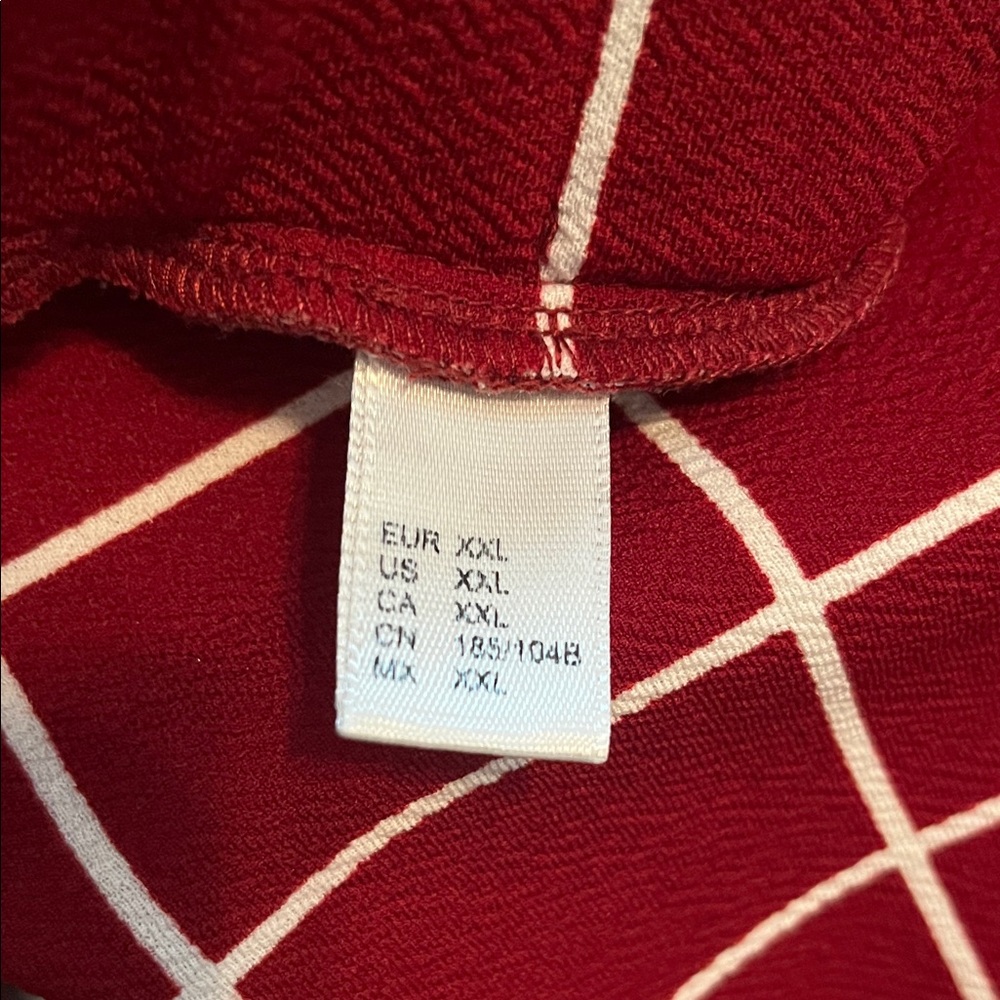 Red Grid Pattern Pants - Picture 3 of 3